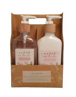 Belle Maison Luxury Hand Soap Roses & Aloe Vera Hand Soap & Hand Cream Gift Set