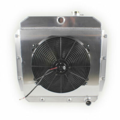 LUXERAD 3-Row Aluminum Radiator W/ Fan Shroud For 1955-1959 Chevy 3100-3400 & GMC 100-150 (V8)