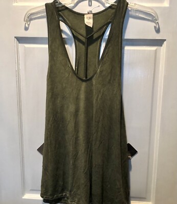 NWT Free People Amelia Y Strap Racerback Top Green Sz S