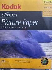 Kodak Ultima Picture Paper Inkjet HIGH GLOSS HVY WEIGHT 8.5"x11" 25 Sheets. B2