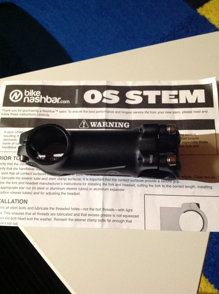 Nashbar OS 1 1/8, 31.8 Threadless MTB Stem, 90 mm, 7 Degrees, Black - Image 2 of 2