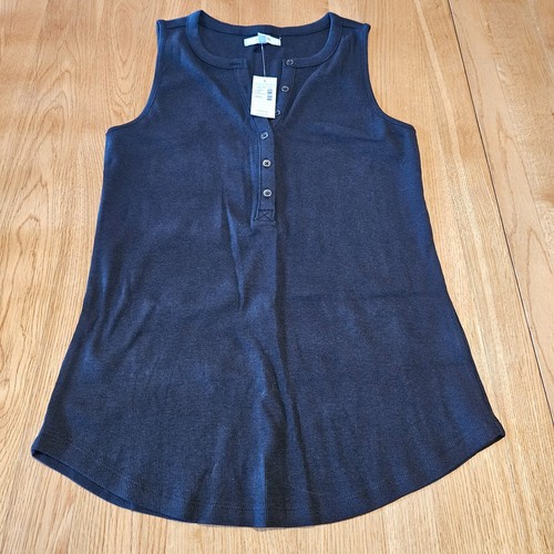 NWT Maurices Rayon-Linen Black Collared Sleeveless Henley XS (Fits Like Sm) - Picture 5 of 5