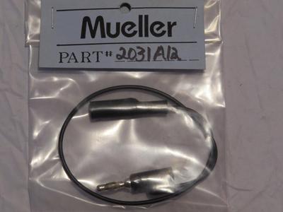 Mueller 2031-A-12-0 Stackable Banana Plug to Insulated Alligator Clip Black 12''
