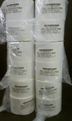 Direct Thermal 2.25" x 0.75" Paper Labels for Zebra ZD/GX/GK, 1" core - 12 rolls