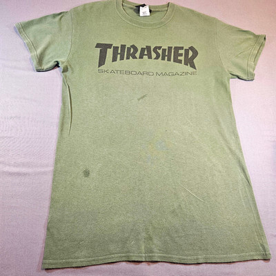 Thrasher Skateboard Magazine Green Cotton Short Sleeve T-Shirt, Size L 00012