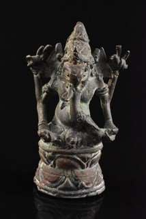 R7437: Japanese Copper Ganesha STATUE sculpture Ornament Figurines Buddhist art