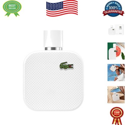 Lacoste L.12.12 Blanc Eau de Toilette 3.3 Fl Oz - Woody Aromatic Men's Fragrance