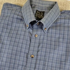 Jos. A. Bank Plaid Button Down Long Sleeve Shirt Traveler's Collection Large