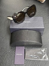 PRADA Sunglasses PR 16YS Black white  Dark Grey lens New with box