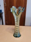 Pretty Green Imperial Carnival Glass Ripple Vase 11 3/4" Tall