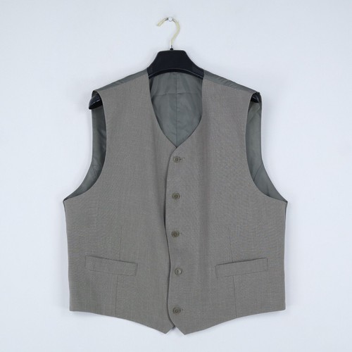 Mens Waistcoat Large Size US 44 Vintage Beige Formal Dress Vest - Picture 2 of 11