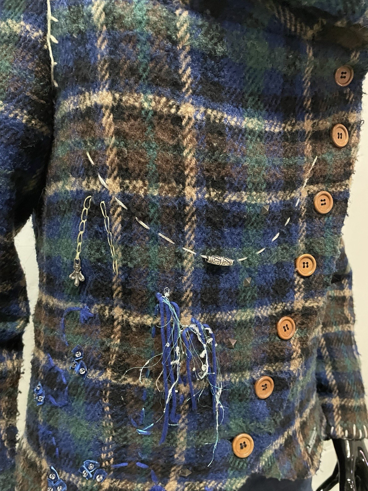 Desigual Women's Jacket Wool Patchwork Scottish S… - image 8