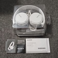 Sony MDR-ZX110 Wired Stereo Headphones, Headband, Ear-Pad, White