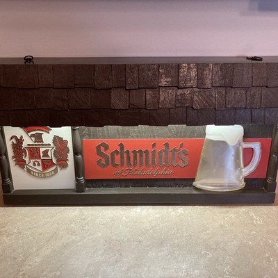 VINTAGE SCHMIDT S BEER LIGHT UP SIGN PHILADELPHIA 26  X 13  Works Great
