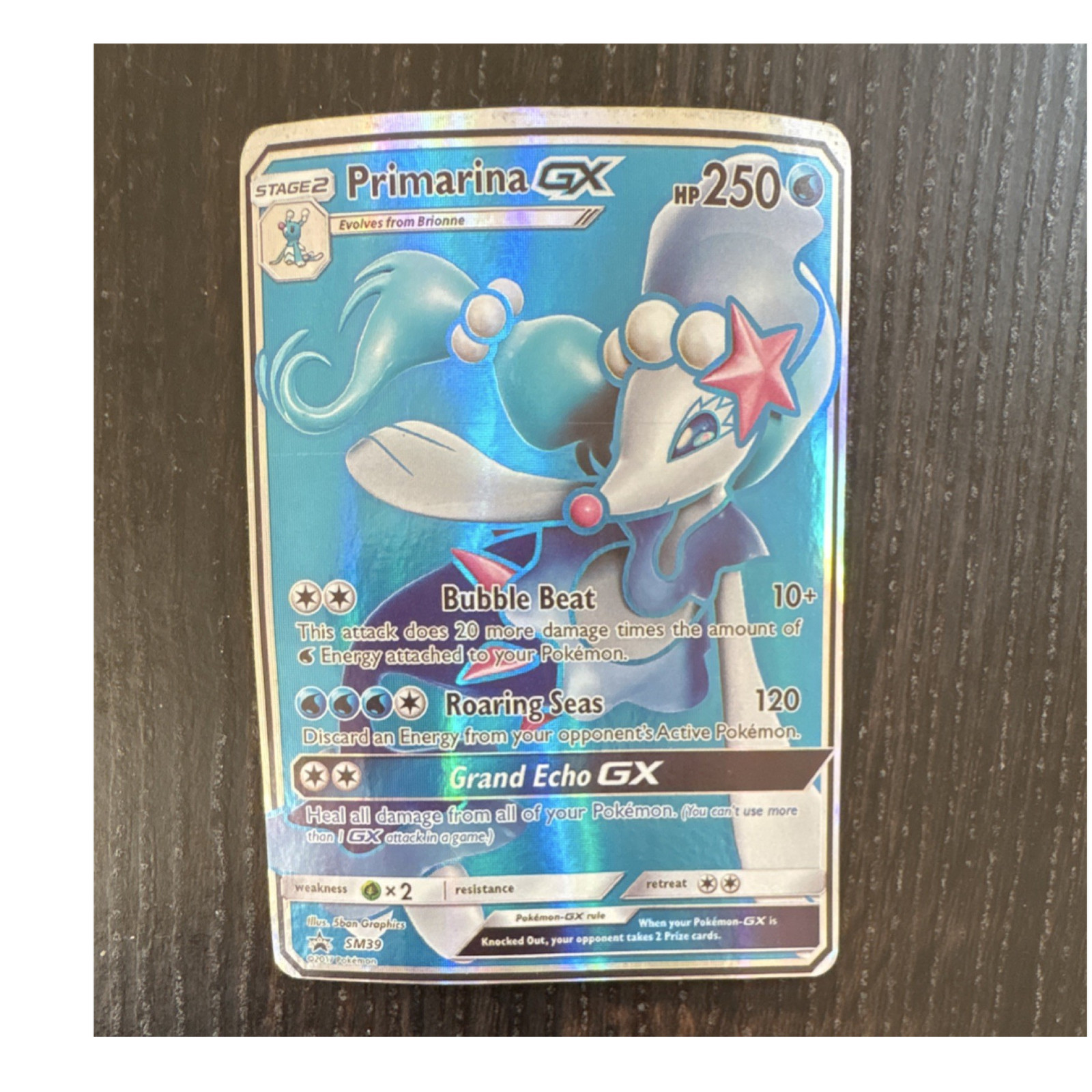 The Pokémon Company Primarina GX SM39 SM Promo Full Art Holo 250 HP English
