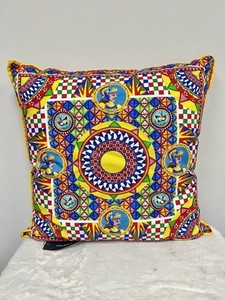 Dolce & Gabbana Carretto coussin toile un oreiller décoratif NEUF 545