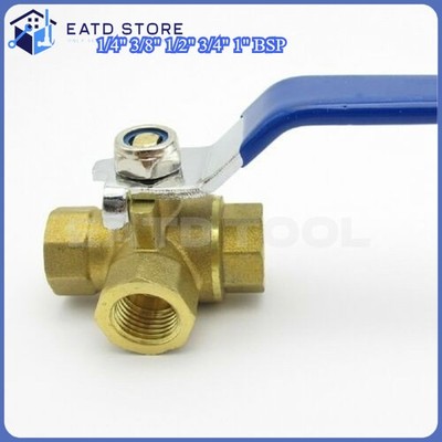 1/4'' 3/8'' 1/2'' 3/4'' 1'' BSP Female Thread Full Port L-Port 3 Way Brass Ball Valve