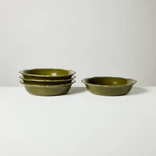 Set of 4 Carved Edge Pasta/Grain Bowls Green - Hearth & Hand