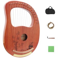 Solid Wood Lyre Harp with Tuning Accessories