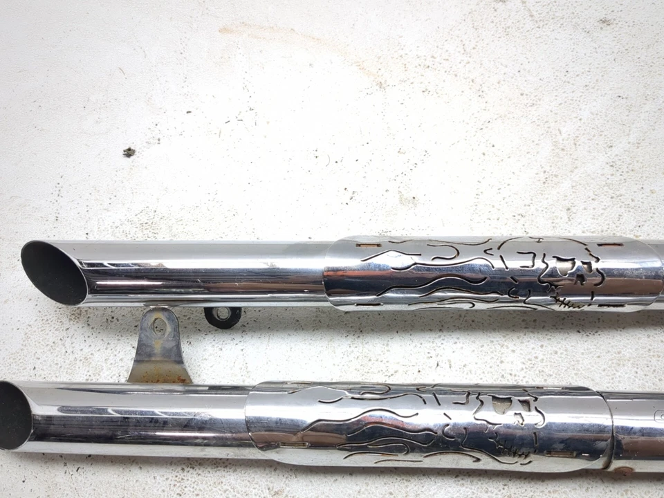 99-03 Yamaha Road Star Silverado XV1600 COBRA Exhaust Muffler Silencer Cans Set - Image 3 of 4