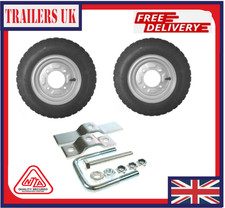 2X Trailer Wheel & Tyre 3.50" x 8" Erde 102 Complete with SPARE WHEEL CARRIER