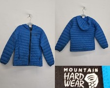 Mountain Hardwear Down Puffer Jacket Kids M Blue Hooded Full Zip #W4586