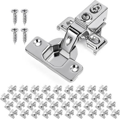 40 Pack Soft Close Cabinet Hinges, 1/2 Overlay, Stainless Steel, 100° Angle