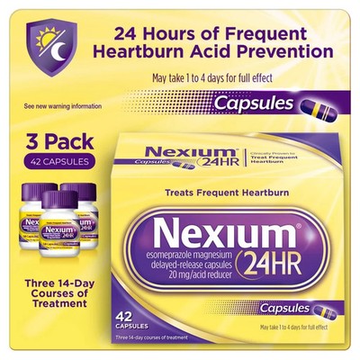 Nexium 24HR Acid Reducer 20mg 42 Capsules   Heartburn & Acid Relief