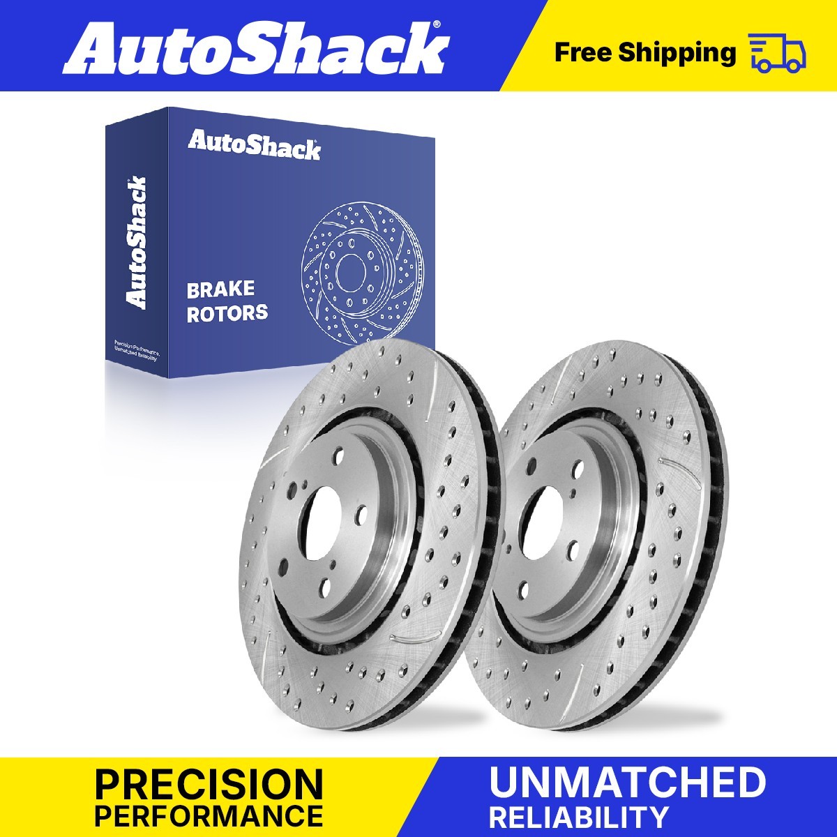 Front Drilled Slotted Brake Rotors for Toyota, Highlander 2008