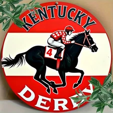 2D Flat2D Flat, 8Inch Piece Floral Round Aluminum 2D Sign, Rider No. 4 Digital D