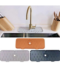 Lot of 3 Silicone Faucet Mat Splash Guard Kitchen Bathroom Sink Draining