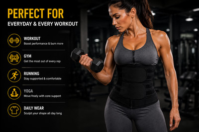 Premium Women s Waist Trainer Corset Belt   Adjustable Sauna Compression Shapewe