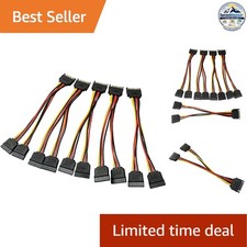 SATA Power Extension Cable 5PCS 20cm 15-Pin Male to 2 x 15P Female Y Splitter