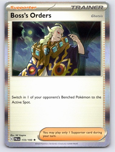 POKEMON BOSS'S ORDERS (GHETSIS) PALDEA EVOLVED 172/193 HOLO NM A230 FREE S&H