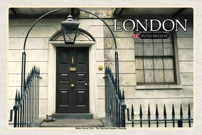 Holzschild 12x18 cm London The Sherlock Holmes Museum Bildmotiv Reisemotiv Abent
