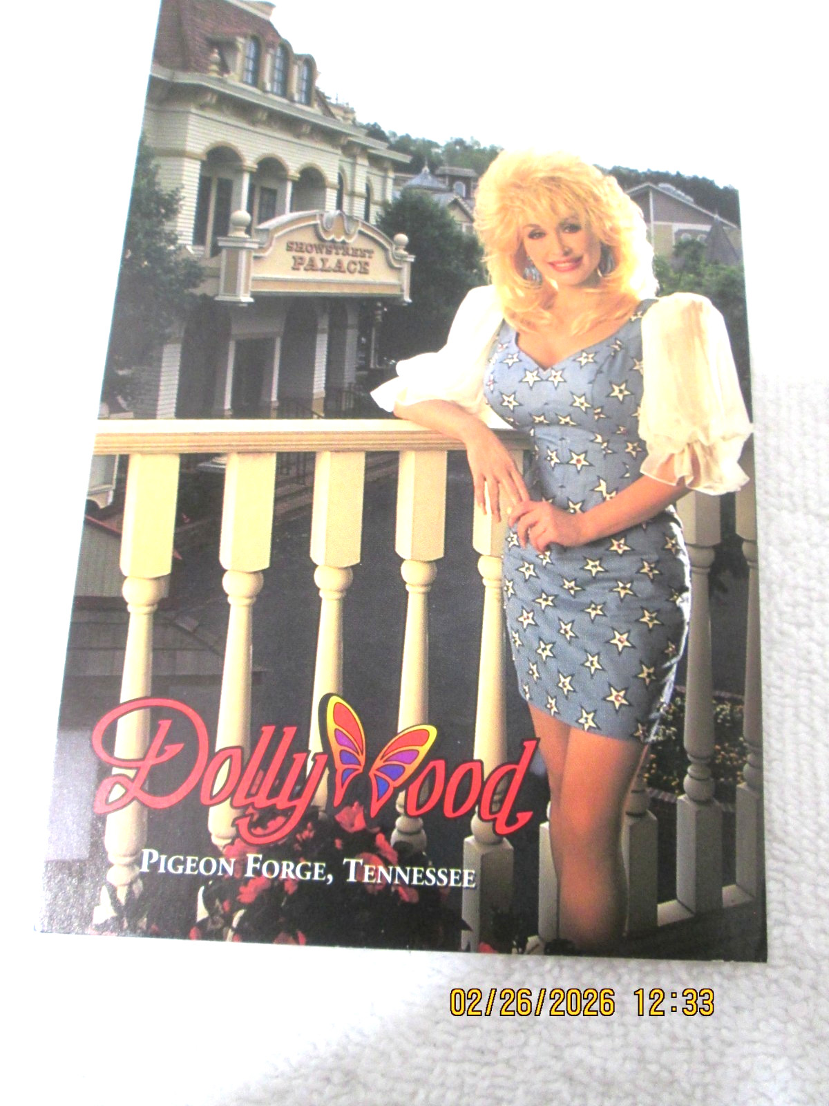 DOLLYWOOD at Showstreet Palace IN PIGEON FORGE, TN Card, Dolly Signature 1996.