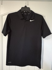 Nike Dri-FIT Boys XL Polo Shirt Black Short Sleeve Athletic Swoosh