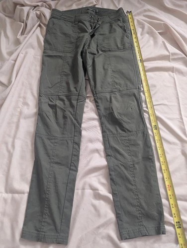 Prana Halle Pants Straight Fit Womans Size 2 28x30 Stretch Hiking Olive girls