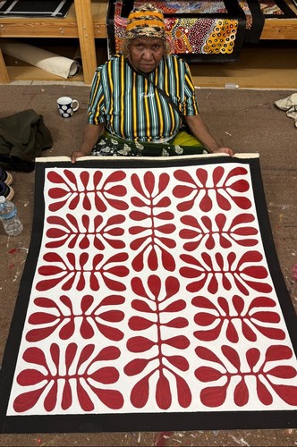 Debra McDonald đŸ’•đŸ’•Aboriginal Art 98cm X 93cm COA Supplied DM7S-C - Picture 3 of 11