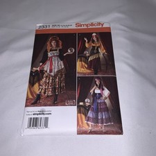 Simplicity 2331 Gypsy  Fortune Teller COSTUMES Sz 14-22 UNCUT Sewing Pattern