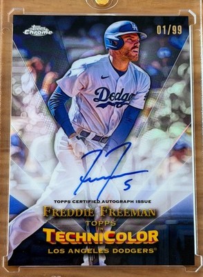 2023 Topps Chrome Freddie Freeman Technicolor Auto 1/99 Dodgers #TTA-FF Bookend
