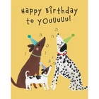 Hound Dogs Blank Art Greeting / Birthday Card Dalmatian Dog  Singing Embossed