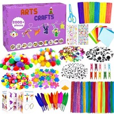 2000 Pcs DIY Arts and Crafts Supplies Kit for Kids - Kids Craft Kits Art Supp...