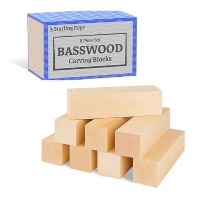 Basswood Carving Blocks   8 Pack of 1.25''x1.25''x5'' Wood Blocks for Carving