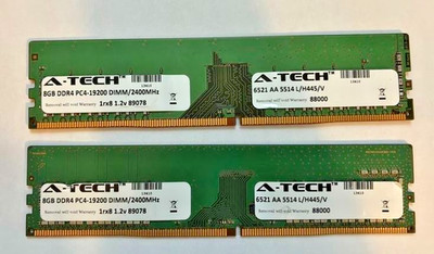 A Tech 16GB (2×8GB) DDR4 2400MHz PC4 19200 Desktop RAM    Tested, Working