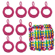 50 Pcs Potholder Loom Refill Loops, Elastic Potholder Weaving Loops, Rose Red