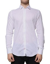 Dolce & Gabbana White Cotton Slim Fit Men Formal Dress Men's Shirt Authentic