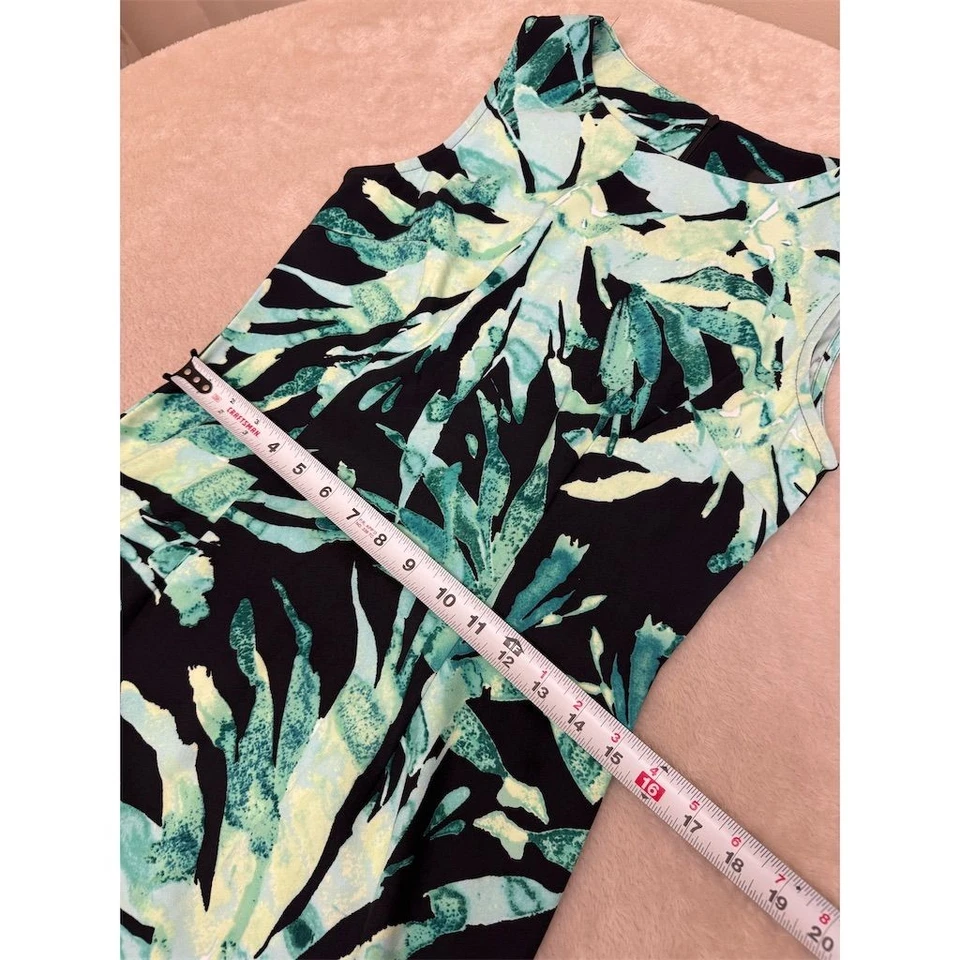 Connected Women's Green Floral Sleeveless Sheath Dress Size 8 Casual - Image 4 of 4
