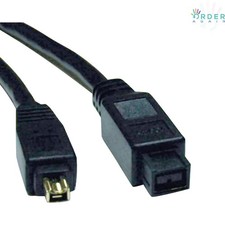FireWire 800 IEEE 1394b Cable 6ft High-Speed Data Transfer Male-to-Male Black