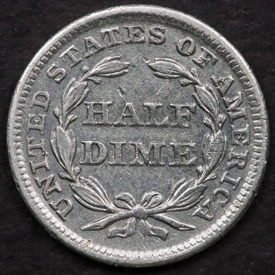 1850 Seated Liberty Half Dime - AU Details Cleaned - Image 2 of 2